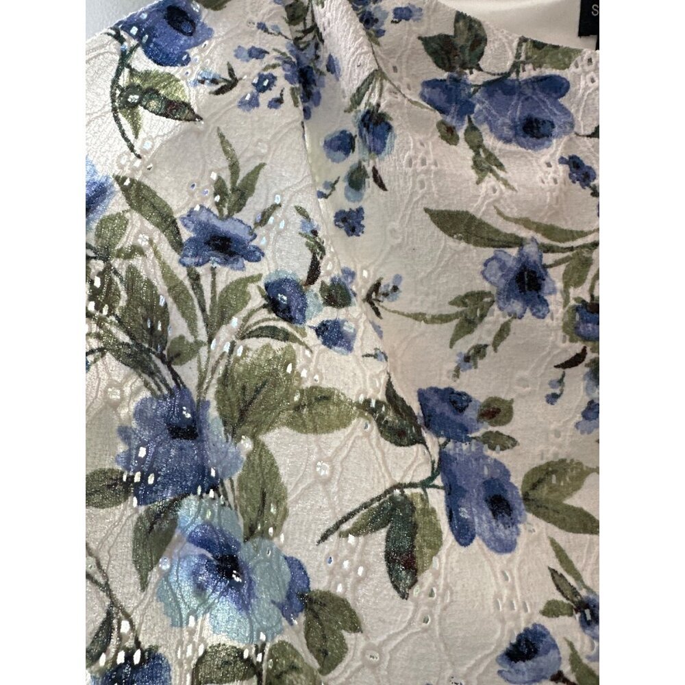 Stitch Collection L Floral Eyelet Blouse Romantic Cottagecore Summer Top fairy - Picture 3 of 6